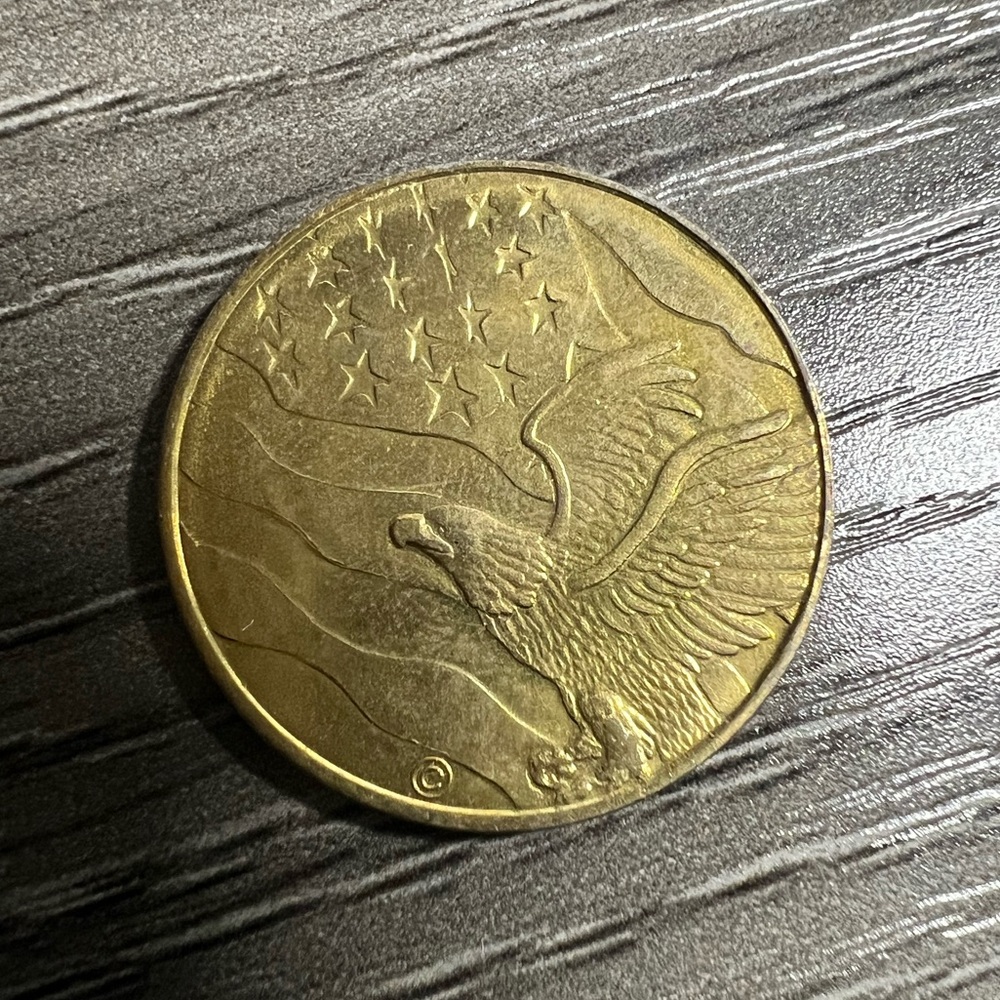 Set/2 May Good Luck Always Accompany the Bearer American Eagle Flag coin